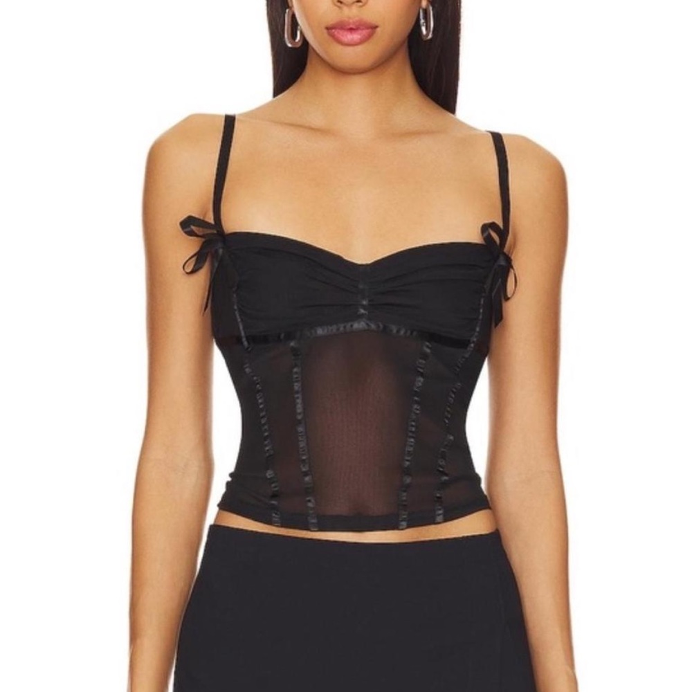 Lioness Black Sheer Corset Top